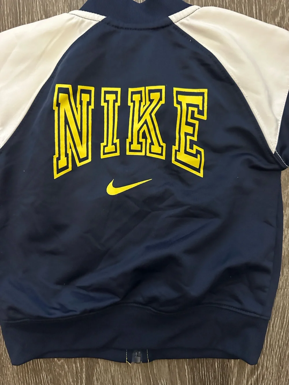 Nike Kids Yellow and Navy Bomber Jacket Full Zip Activewear